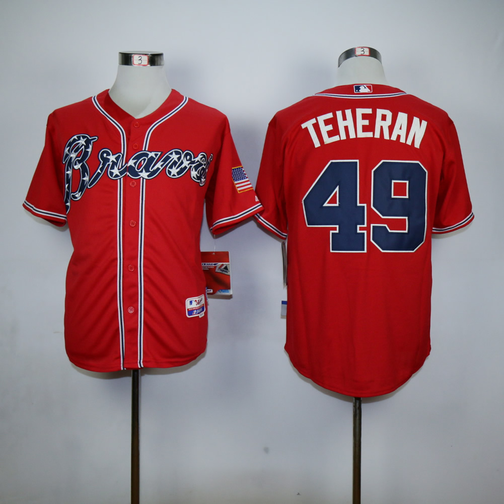 Men Atlanta Braves #49 Teheran Red MLB Jerseys->atlanta braves->MLB Jersey